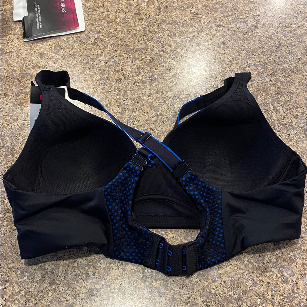 Maidenform Sport Sports Bra Convertible Low Impact 34A Black Blue - Picture 8 of 16